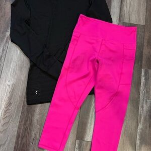 ZYIA women’s Hot Pink Leggings and long sleeve